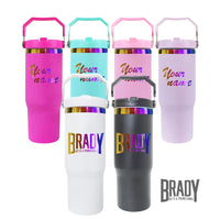 30oz Flip Handle Rainbow Tumbler