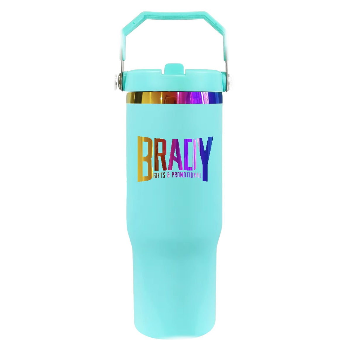 30oz Flip Handle Rainbow Tumbler