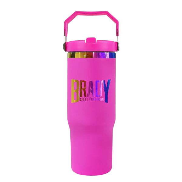 30oz Flip Handle Rainbow Tumbler