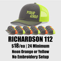 24 Pack Embroidered Neon Hats