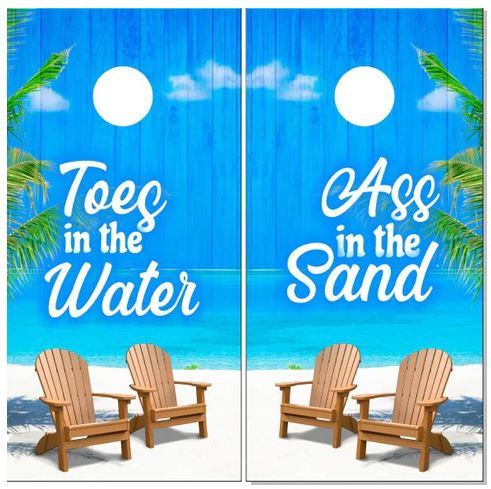Toes in the Water Beach Cornhole Boards